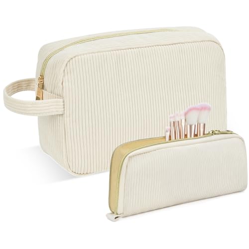 WMFASBAG 2PCS Kosmetische Beutel mit Reißverschluss Cord -Reisetily -Toilettenorganisator Make -up -Beutel for Mädchen Frauen Mütter Geschenk von WMFASBAG
