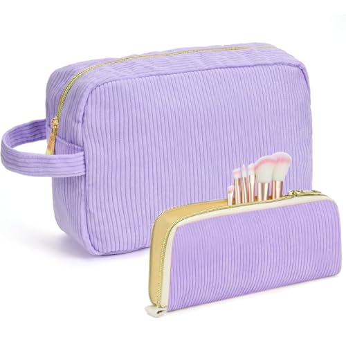 WMFASBAG 2PCS Make -up -Tasche mit Reißverschluss Cord -Reisetiloil -Toilettenorganisator Toilettentasche for Mädchen Frauen Mütter Geschenk von WMFASBAG