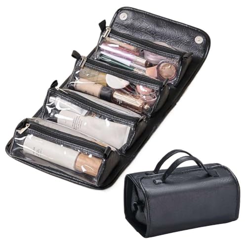 WMFASBAG 4 in 1 Roll -up -Kosmetikbeutel PU Leder tragbare Make -up -Aufbewahrungstasche 4 abnehmbare Fächer Faltbare Make -up -Handtasche for Reisebotten nach Hause WMFASBAG 4 in 1 Roll -up -Kosmetikbeutel PU Leder tragbare Make -up -Aufbewahrungstasche 4 abnehmbare Fächer Faltbare Make -up -Handtasche for Reisebotten nach Hause von WMFASBAG