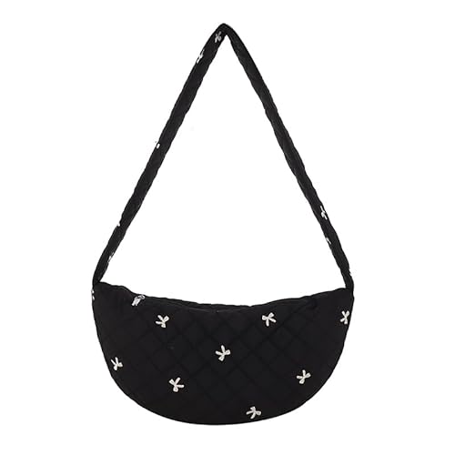 WMFASBAG Bogengestickte Puffer Crescent -Tasche Freier Schlinge for Frauen täglich Gebrauch (schwarz) von WMFASBAG