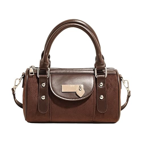 WMFASBAG Boston Barrel Sling Handtaschen Große Umhängetasche Schlinge for Frauen (Kaffee) von WMFASBAG