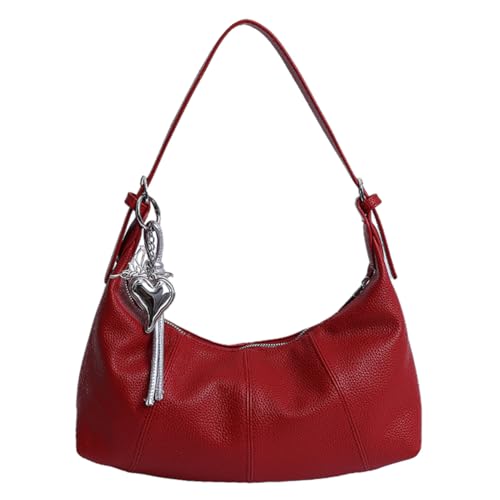 WMFASBAG Crescent -Tasche große Kapazität Vielseitige Umhängetasche strukturierte Achselwahrer -Frauen -Tasche (rot) von WMFASBAG
