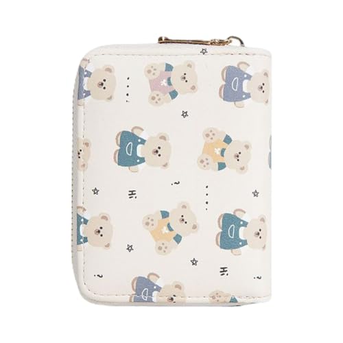 WMFASBAG Cute Bear Bifold Wallet PU Leder Kreditkartenhalter for Frauen Mädchen (schwarz) von WMFASBAG