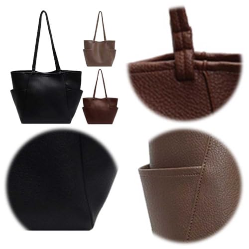 WMFASBAG Damen PU-Umhängetasche, Vintage-Handtaschen, Haspenverschluss, schicke Hobo-Tasche (schwarz) von WMFASBAG