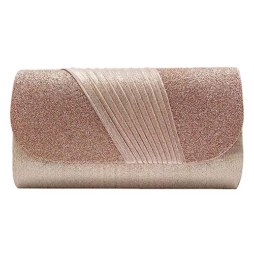 WMFASBAG Damenmode Hand Geldbörsen Splicing Design Glanz Abend Clutch Taschen Geld Telefonhalter Plissee Exquisite Flip Temperament Damen Teilnahme an Banketten von WMFASBAG