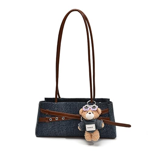 WMFASBAG Denim -Umhängetasche Trendy Averarm -Geldbörse Designer Handtasche for Frauen (hellbraun) von WMFASBAG