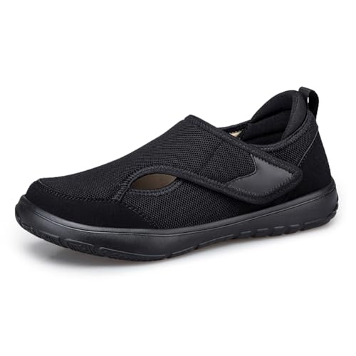 WMFASBAG Diabetic Schuhe Slip-on Orthopedic Schuhe Nicht-Schlupf for geschwollene Füße (schwarz 41) von WMFASBAG