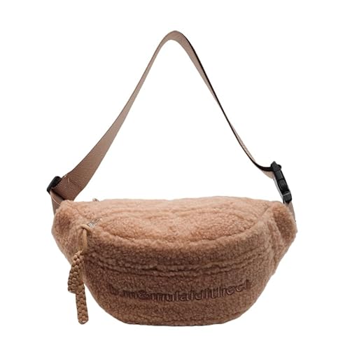 WMFASBAG Fleece Sherpa Crossbody Taschen for Frauen Mini Überall Gürtelbeutel mit Hardware Schnalle kleine Größe Fanny Pack trendy modische süße Taillenbeutel -Reise -Chest -Tasche von WMFASBAG