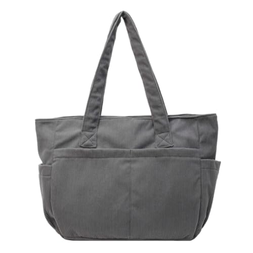 WMFASBAG-Frauen Cord-Totentasche Multipocket Canvas-Umhängetasche (dunkelgrau) von WMFASBAG