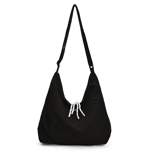 WMFASBAG Frauen Einfache Crossbody Slouchy Umhängetasche Mädchen Shopper Tote (schwarz) von WMFASBAG