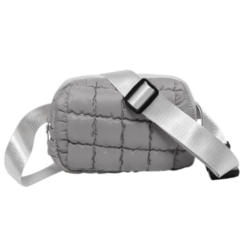 WMFASBAG Frauen Gepolsterte Wolke Tasche Reißverschluss Polsterung Fanny Pack Einfarbig Plaid Gesteppte Sling Bag Weibliche Pendeln Tasche von WMFASBAG
