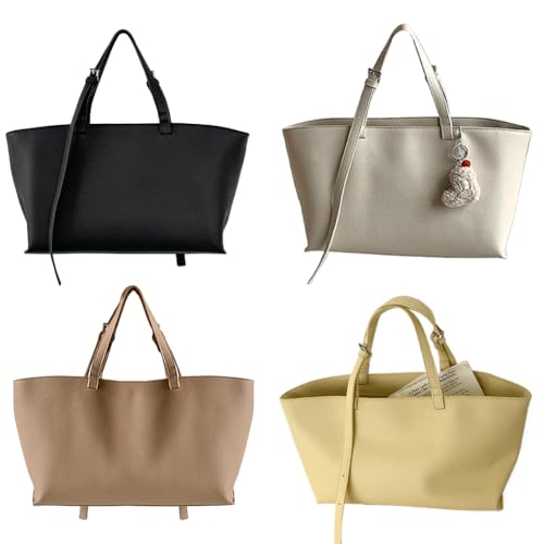 WMFASBAG Frauen Leder -Einkaufstasche Feste Color Casual Hobo -Taschen for den täglichen Gebrauch (Beige) von WMFASBAG