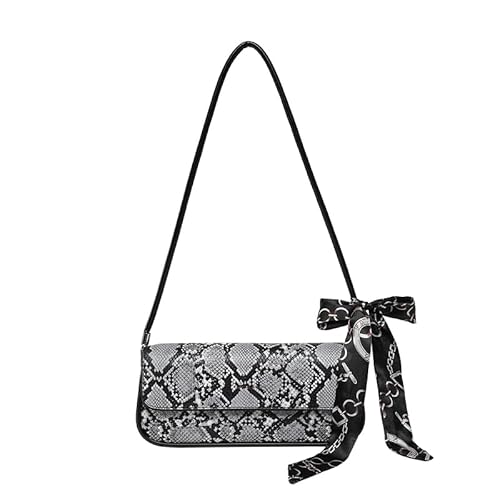 WMFASBAG Frauen Leder Retro Druck Achselhöhlenbeutel Schlangenmuster Satchel -Tasche (grau) von WMFASBAG