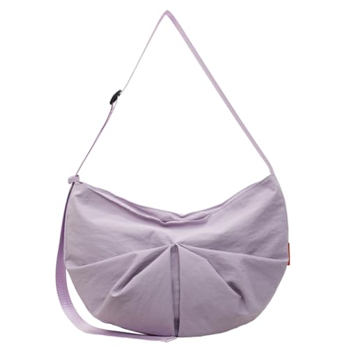 WMFASBAG Frauen Leinwand Umhängetasche vielseitiger Knödelbeutel Nylon Achselbeutel (lila) von WMFASBAG