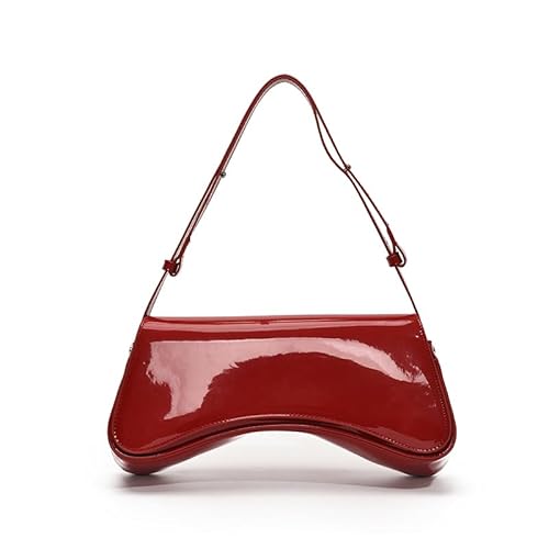 WMFASBAG Frauen Mode Umhängetasche Feste Farbe PU Leder weibliche Achselstasche (rot) von WMFASBAG