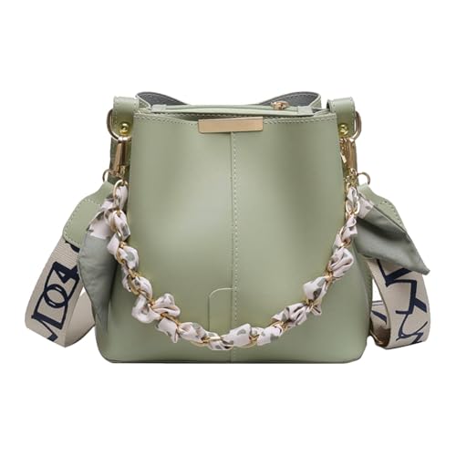 WMFASBAG Frauen PU -Ketten -Crossbody -Tasche Reißverschluss Tasche for den Arbeitsferien (grün) von WMFASBAG