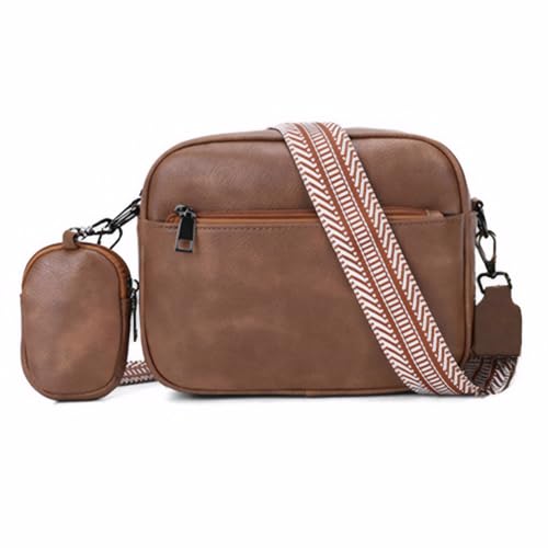 WMFASBAG Frauen PU Leder Crossbody Tasche Verstellbare Gürteltasche Handtasche (braun) von WMFASBAG