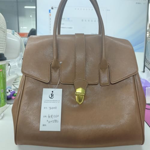 WMFASBAG Frauen PU Leder Handtasche Feste Farbe Chic Hobo Bag Tablette Handtasche (hellbraun) von WMFASBAG