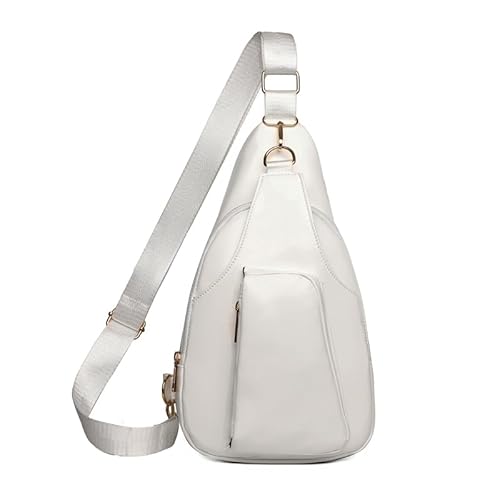 WMFASBAG Frauen Trendige Brusttasche PU Leder Taille Tasche Versatile PUSSELNETTANT Bag (Weiß) von WMFASBAG