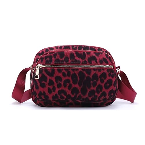 WMFASBAG Frauen Wildleder Lederkamera Umhängetasche Leopardenmuster Crossbody Worktasche (Pink) von WMFASBAG