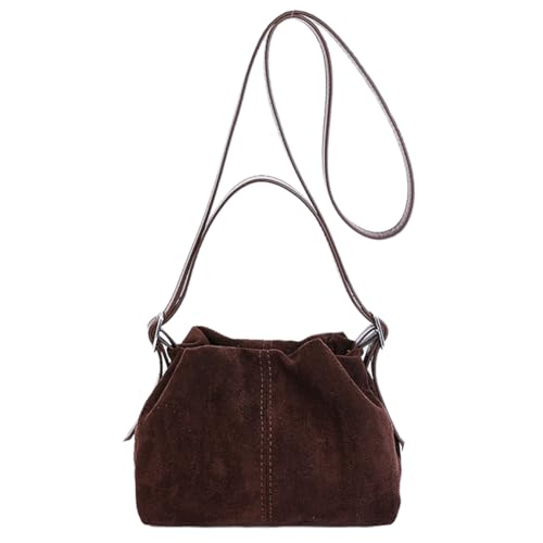 WMFASBAG Frauen Wildleder PU -Lederumhängetasche mit verstellbarem Riemen for Reisearbeiten (Kaffee) von WMFASBAG