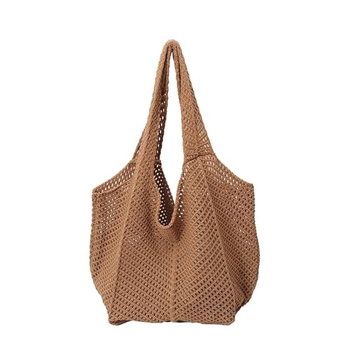 WMFASBAG -Frauen elegant gewebte Handtasche Seaside Strohanwendung Beach Bag (hellbraun) von WMFASBAG