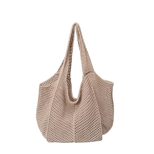 WMFASBAG -Frauen elegant gewebte Handtasche Seaside Strohrübtern Hohlbeutel hohl Beach Bag (Khaki) von WMFASBAG