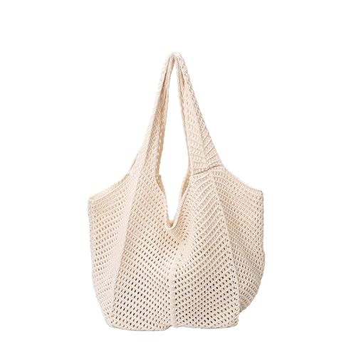 WMFASBAG -Frauen elegant gewebte Handtasche Seaside Strohrübtern Hohlbeutel hohl Beachtasche (weiß) von WMFASBAG