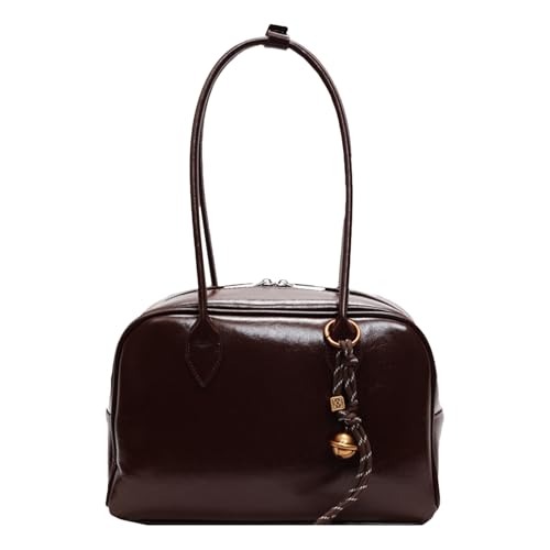 WMFASBAG Großkapazität Handtasche mit Reißverschluss -PU -Lederumhängetasche for Mädchen (Kaffee) von WMFASBAG