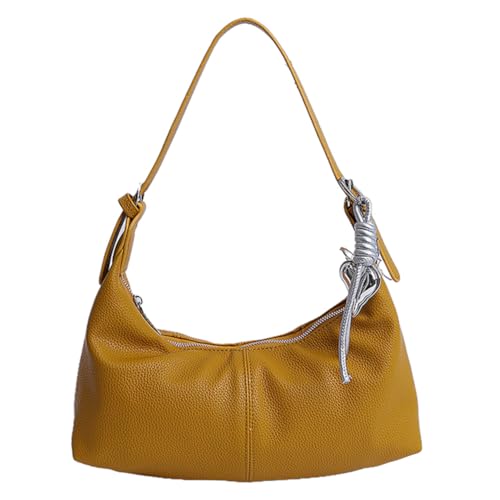 WMFASBAG Halbmondbeutel große Kapazität Vielseitige Umhängetasche strukturierte Achselwahrer -Frauen -Tasche (gelb) von WMFASBAG