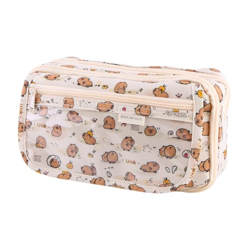 WMFASBAG Kapibala Bleistiftkoffer for Mädchen große Kapazität Schreibwarenbeutel mit Reißverschluss Schreibtisch Organizer Transparenter Stiftbeutel for Schulbürovorräte WMFASBAG Kapibala Bleistiftkoffer for Mädchen große Kapazität Schreibwarenbeutel mit Reißverschluss Schreibtisch Organizer Transparenter Stiftbeutel for Schulbürovorräte von WMFASBAG