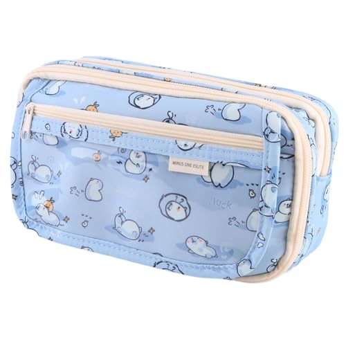 WMFASBAG Kapibala Bleistiftkoffer for Mädchen große Kapazität Süßes Kawaii Bleistiftbox mit Reißverschluss Briefpapierbeutel transparent for Schulbürovorräte von WMFASBAG