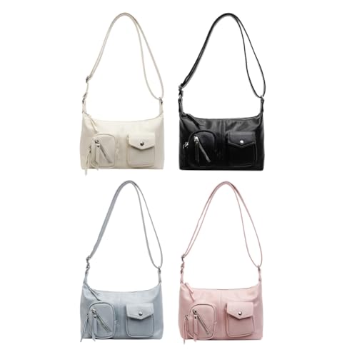 WMFASBAG Kleine Einkaufstasche mehrere Taschen Einfache Reißverschluss -Umhängetasche for Frauen (schwarz) von WMFASBAG