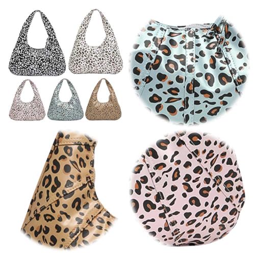 WMFASBAG Leopardenmuster Crescent Umhängetasche PU Handtasche Hobo -Tasche for Frauen (weiß) von WMFASBAG