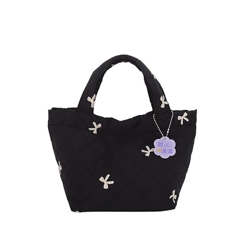 WMFASBAG Lingge Quilted Eimer Tasche Leichtes Einkaufspaket for Frauen täglich (schwarz) von WMFASBAG