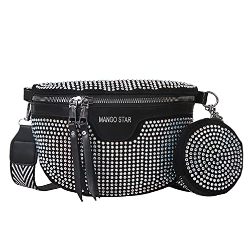 WMFASBAG Mode Strass Taille Gürtel Tasche Frauen Brust Pack Umhängetasche Klassische Bling Fanny Taille Pack von WMFASBAG