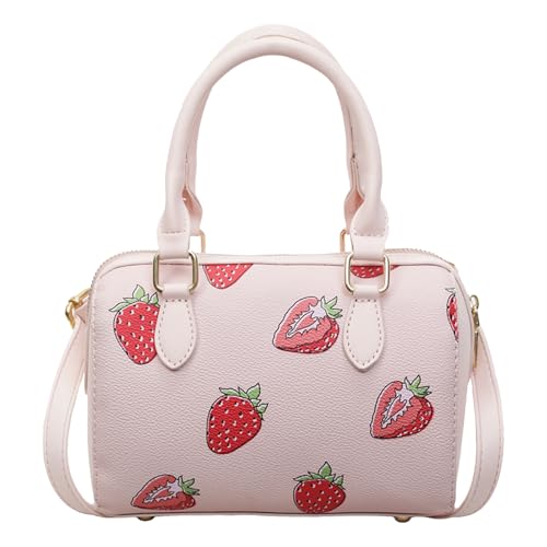 WMFASBAG Modekirschdruck Umhängetasche mit Reißverschluss for Reiseinkaufsarbeit (rosa) von WMFASBAG