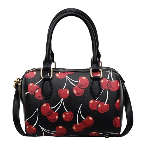 WMFASBAG Modekirschdruck Umhängetasche mit Reißverschluss for Reiseinkaufsarbeit (schwarz) von WMFASBAG