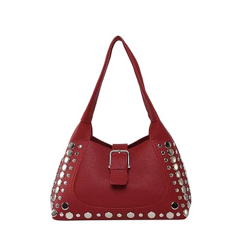 WMFASBAG Niet -Umhängetasche PU Leder Designer Handtasche Tasche for Frauen (rot) von WMFASBAG