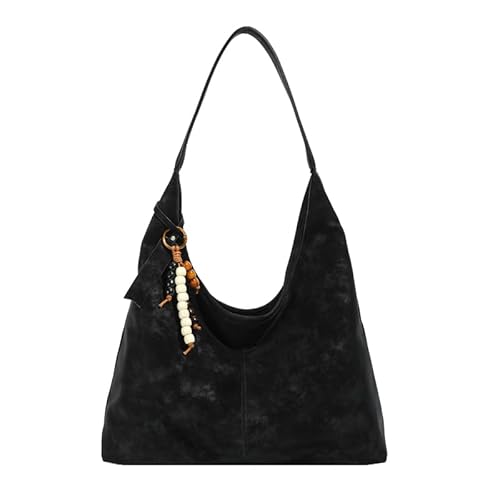 WMFASBAG PU -Einkaufstasche Feste Farb -Umhängetasche Top Griff Handtasche for Frauen reisen (schwarz) von WMFASBAG