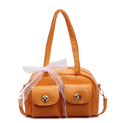 WMFASBAG PU Leder Bogen Umhängetasche mit abnehmbarem Riemen for den täglichen Gebrauch (Orange) von WMFASBAG