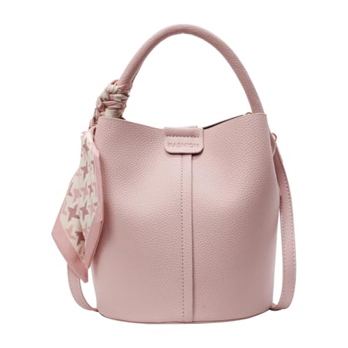 WMFASBAG PU Leder Eimer -Tasche for Frauen mit innerer Tasche Griff (Pink) von WMFASBAG