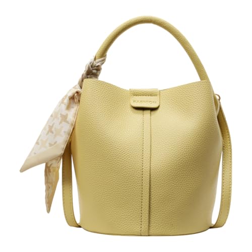 WMFASBAG PU Leder Eimer -Tasche for Frauen mit innerer Tasche Griff (gelb) von WMFASBAG