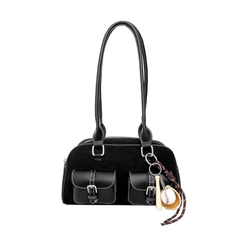 WMFASBAG PU Leder Top Griff Geldbörse mit Mehrfach-Tischet-Retro for Arbeitsreisen (schwarz) von WMFASBAG