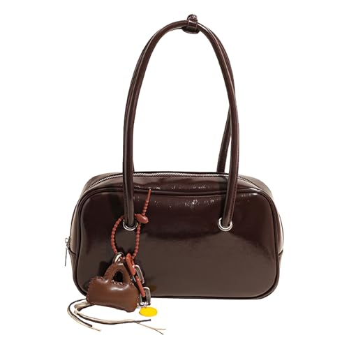 WMFASBAG PU Leder Umhängetasche Modendasche mit Anhänger for Frauen Mädchen (Kaffee) von WMFASBAG