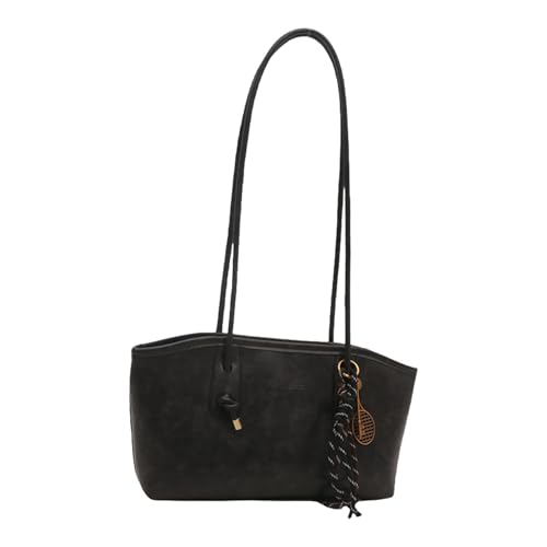 WMFASBAG PU Leder Umhängetasche Vintage -Handtaschen mit Anhänger Exquisites Tasche (schwarz) von WMFASBAG