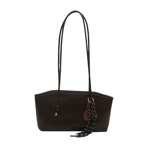 WMFASBAG PU Leder Umhängetasche Vintage -Handtaschen mit Anhänger exquisite Tasche (Kaffee) von WMFASBAG