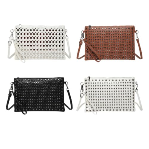 WMFASBAG PU Lederniet Crossbody Bag & Griff Trendy Sterned Umhängetasche (weiß) von WMFASBAG