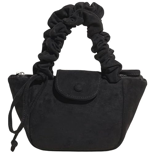 WMFASBAG Quadratische Achselbeutel PU Leder Crescent Umhängetasche for Frauen täglich (schwarz) von WMFASBAG