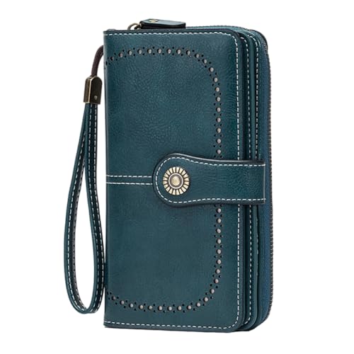 WMFASBAG RFID Blocking Wallet Retro -Telefonkupplung mit hohlem Design for Frauen (blau) von WMFASBAG
